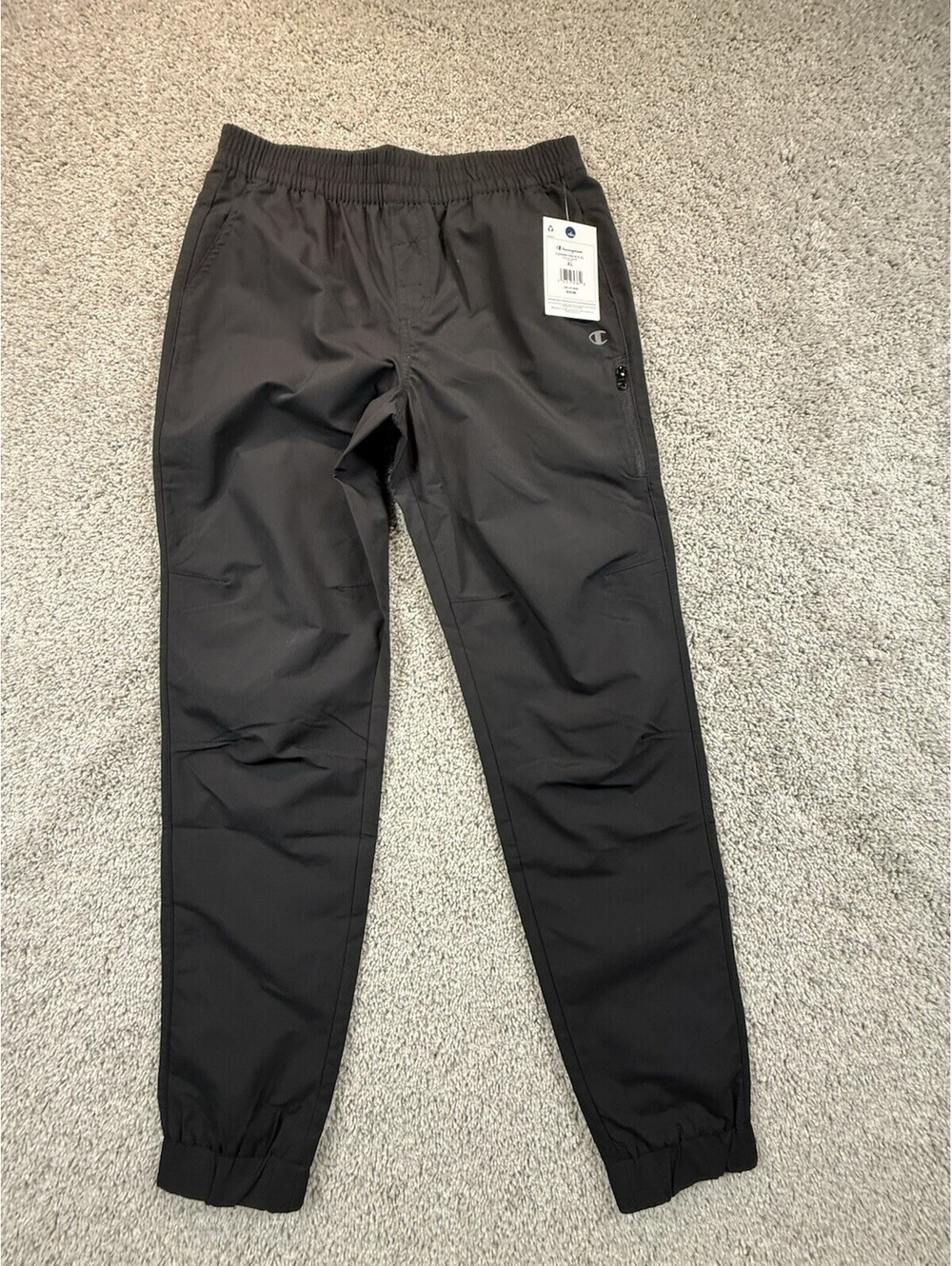 NWT Champion Tech Zip Jogger Boys Size XL Black Nylon